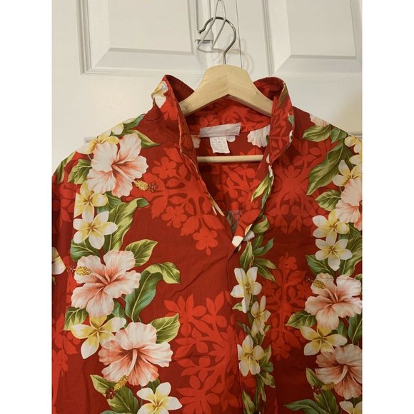 TY Hawaiian Men’s Sz 2XL Short‎ Sleeve Cotton Shirt Made In Hawaii Red - Picture 7 of 8
